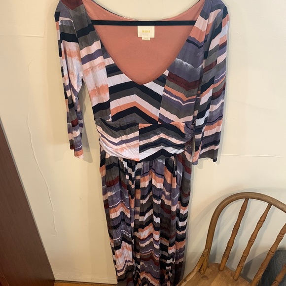 Maeve Chevron patterned dress sz L - Picture 2 of 7